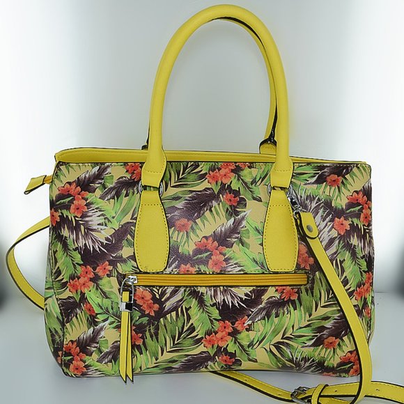 Floral Print Colorful Vegan Leather Shoulder/Crossbody Handbag, NWT - Picture 5 of 6